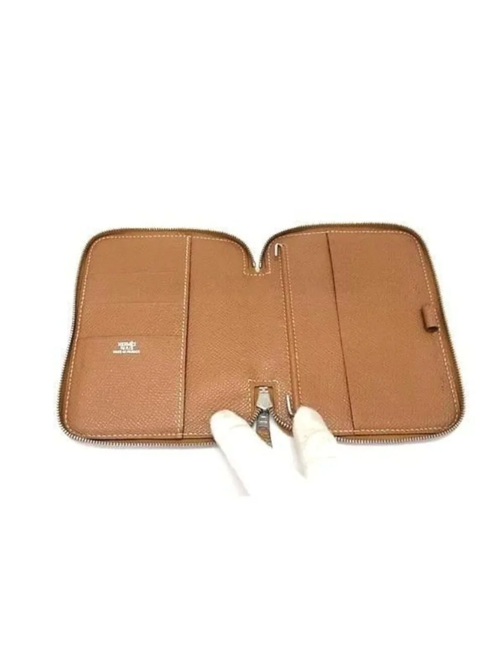 Hermes Notebook Cover Agenda Zip Gold Veau Epsom Silver